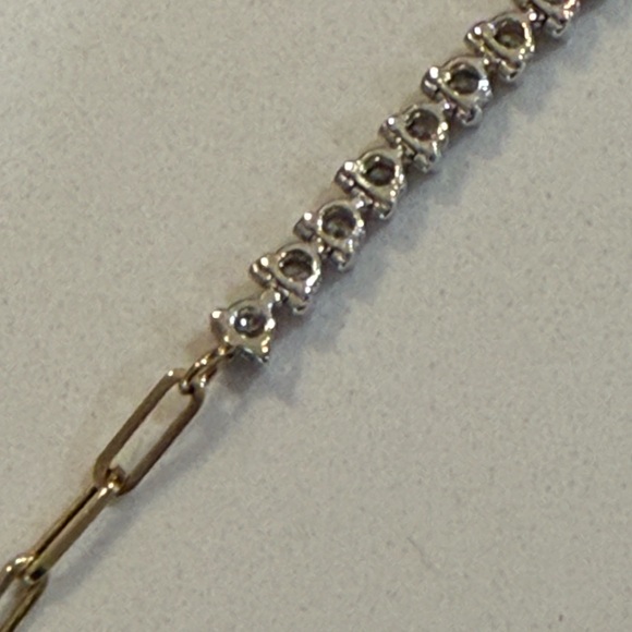 Diamond and paperclip tennis bracelet - Picture 10 of 14